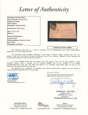 Lot #8352 Cy Young Signature - Image 3
