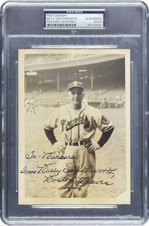 Lot #8407 Scarce 1946 Billy Southworth Signed Photograph - Image 1