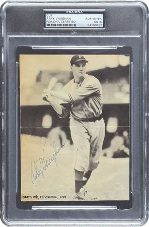 Lot #8410 Arky Vaughan Signed Photograph - PSA/DNA - Image 1
