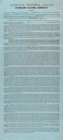 Lot #8463 Raymond Berry 1964 Baltimore Colts Signed and Executed NFL Players Contract - Image 1