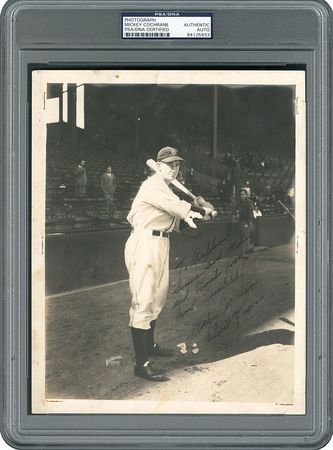 Lot #8381 Mickey Cochrane Signed Photograph - PSA/DNA - Image 1
