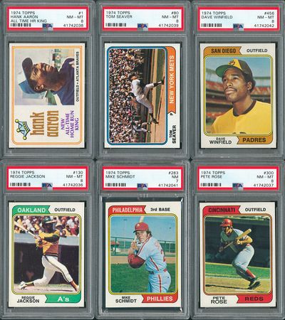 Lot #8153  1974 Topps Complete Set with (7) PSA Graded - Image 1
