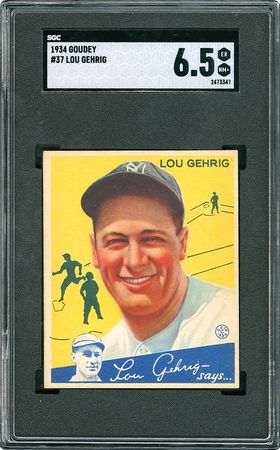 Lot #8036  1934 Goudey #37 Lou Gehrig - SGC EX/NM+ 6.5 - Image 2