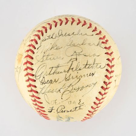 Lot #8239  1945 New York Yankees Team Signed Baseball with 28 Signatures including McCarthy - Image 6
