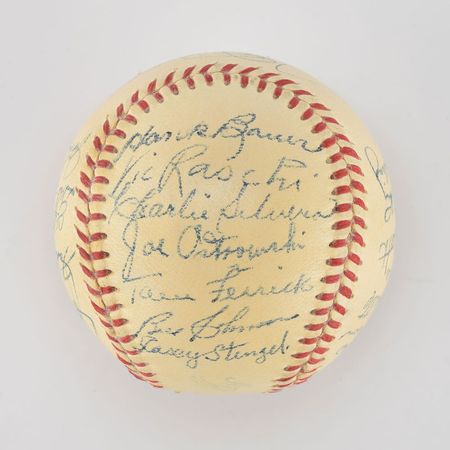 Lot #8244  1950 New York Yankees World Series Champions Team Signed Baseball with DiMaggio and Ford - Image 5