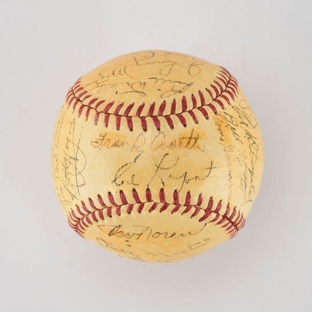 Lot #8245  1952 New York Yankees World Series Champions Team Signed Baseball with Mantle and Stengel - Image 7