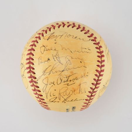 Lot #8245  1952 New York Yankees World Series Champions Team Signed Baseball with Mantle and Stengel - Image 6