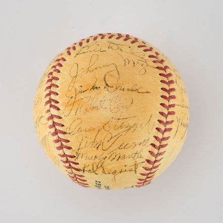 Lot #8245  1952 New York Yankees World Series Champions Team Signed Baseball with Mantle and Stengel - Image 8