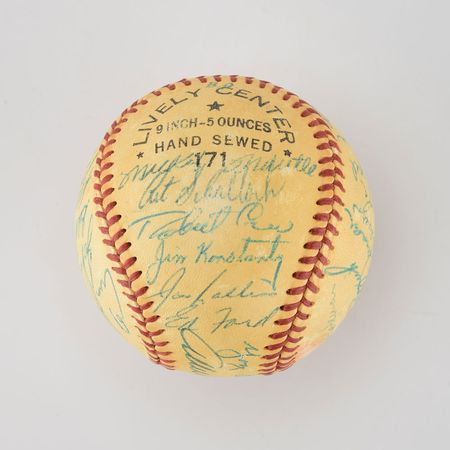Lot #8249  1954 New York Yankees Team Signed Baseball with Mantle - Image 3