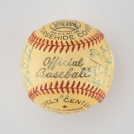 Lot #8249  1954 New York Yankees Team Signed Baseball with Mantle - Image 8