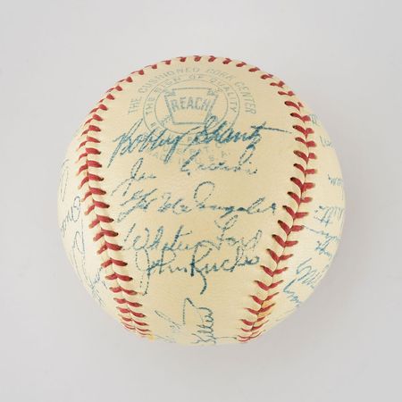 Lot #8252  1957 New York Yankees American League Champions Team Signed Baseball with Mantle - Image 2