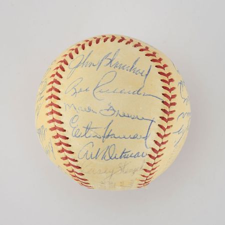 Lot #8254  1959 New York Yankees Team Signed Baseball with Mantle and Berra - Image 5