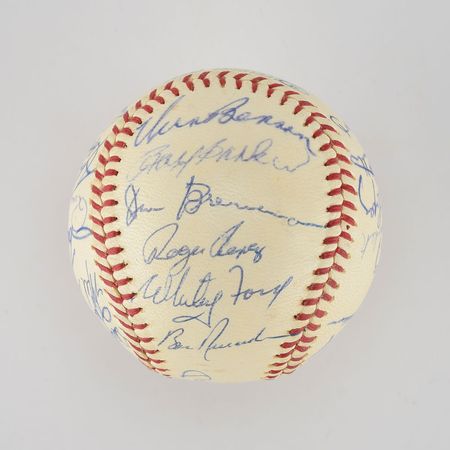 Lot #8253  1965 New York Yankees Team Signed Baseball with Mantle and Maris - Image 2