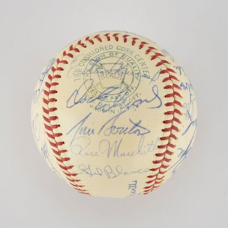 Lot #8253  1965 New York Yankees Team Signed Baseball with Mantle and Maris - Image 3