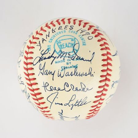 Lot #8257  1970 New York Yankees VERY HIGH GRADE Team Signed Baseball - Thurman Munson Rookie Year - Image 3