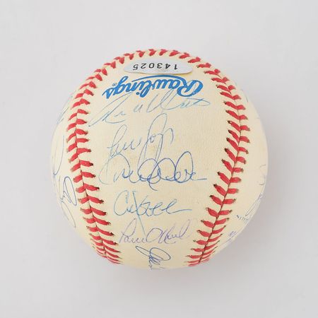 Lot #8261  1999 New York Yankees World Champions Team Signed Baseball with Jeter - Image 1