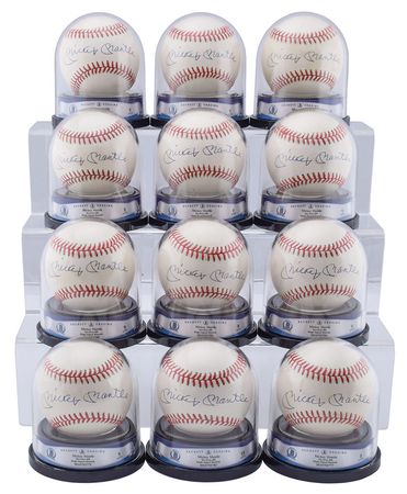 Lot #8271 One Dozen Mickey Mantle BVG Graded and Encapsulated Single Signed Baseballs - Image 1