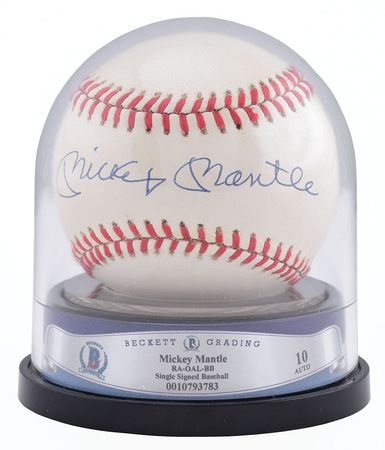 Lot #8271 One Dozen Mickey Mantle BVG Graded and Encapsulated Single Signed Baseballs - Image 2