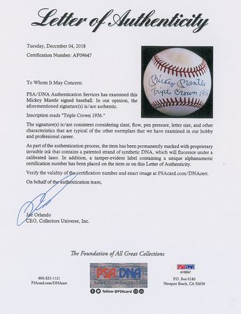 Lot #8263  Mickey Mantle 