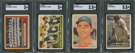 Lot #8069  1957 Topps Complete Set (407) with (14) SGC Graded - Image 2