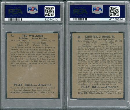 Lot #8038  1939 Play Ball Partial Set of (135/162) with (10) PSA Graded - Image 2