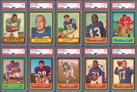 Lot #8169  1963 Topps Football HIGH GRADE Complete Set of (176) Cards with (24) PSA Graded - Image 2