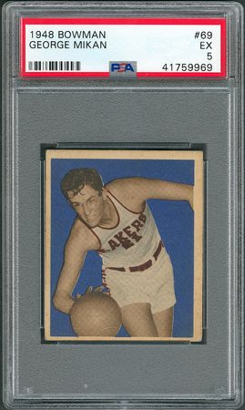 Lot #8158  1948 Bowman #69 George Mikan - PSA EX 5 - Image 1