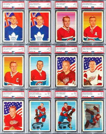 Lot #8175  1963 Parkhurst Hockey VERY HIGH GRADE Complete Set (99) with (13) PSA Graded - Image 1