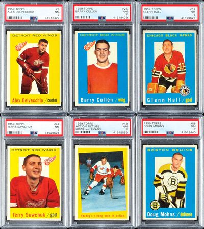 Lot #8173  1959 Topps Hockey HIGH GRADE Complete Set of 66 Cards with (22) PSA Graded - Image 1