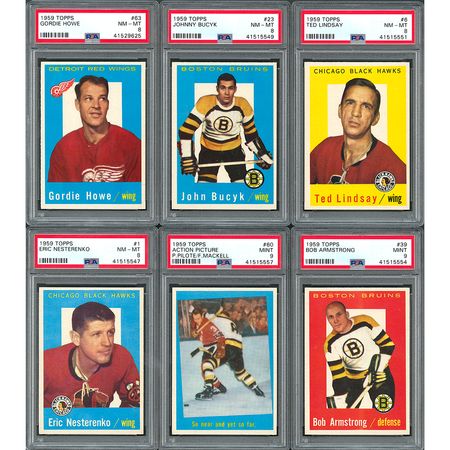 Lot #8173  1959 Topps Hockey HIGH GRADE Complete Set of 66 Cards with (22) PSA Graded - Image 2