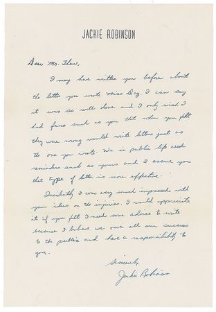 Lot #8362 Jackie Robinson 1951 Signed Handwritten Letter - Image 1