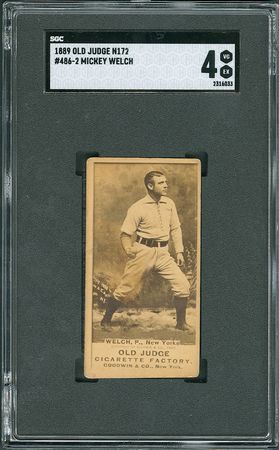 Lot #8005  1889 N172 Old Judge #486-2 Mickey Welch - SGC VG-EX 4 - Image 1