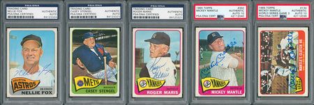 Lot #8187  1965 Topps Autographed Partial Set with (570) Cards with PSA GEM MINT 10 Mantle! - Image 1