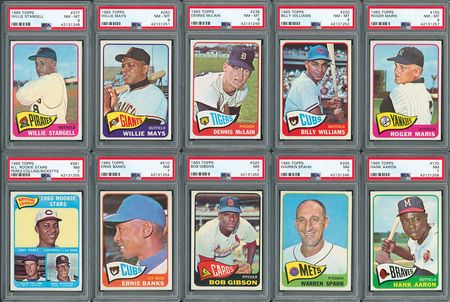 Lot #8096  1965 Topps HIGH GRADE Near Set (585/598) with (13) PSA Graded - Image 1