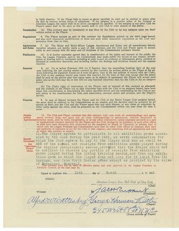 Lot #9013 Babe Ruth 1932 New York Yankees Signed