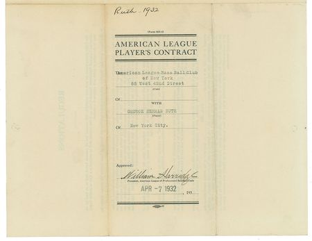 Lot #9013 Babe Ruth 1932 New York Yankees Signed Player Contract - Image 4