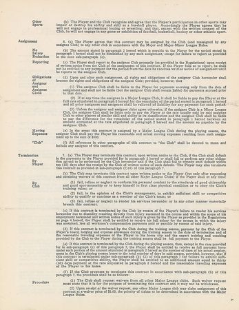 Lot #9046 Yogi Berra 1949 New York Yankees Signed Player Contract - Image 3