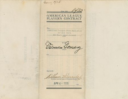 Lot #9023 Lefty Gomez 1935 New York Yankees Signed Player Contract - Image 3