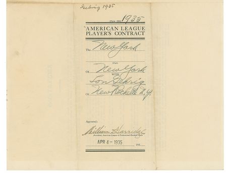 Lot #9022 Lou Gehrig 1935 New York Yankees Signed Player Contract - Image 4