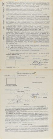 Lot #9092 Frank Robinson 1968 Puerto Rico Winter League Signed Player Contract - Image 1