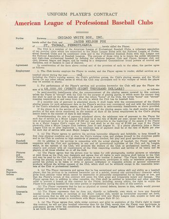 Lot #9075 Nellie Fox 1962 Chicago White Sox Signed Player Contract - Image 2