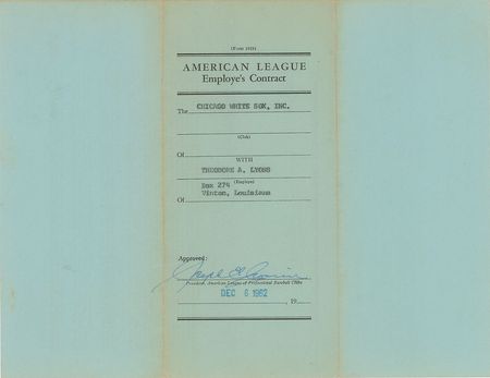 Lot #9079 Ted Lyons 1963 Chicago White Sox Signed Scout Contract - Image 3