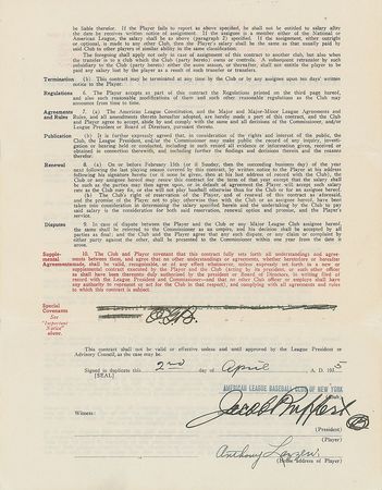 Lot #9024 Tony Lazzeri 1935 New York Yankees Signed Player Contract - Image 1
