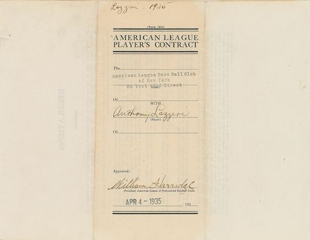 Lot #9024 Tony Lazzeri 1935 New York Yankees Signed Player Contract - Image 3