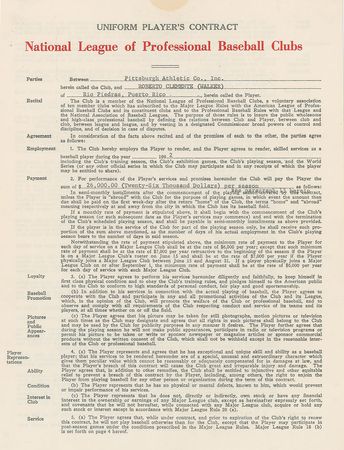 Lot #9074 Roberto Clemente 1962 Pittsburgh Pirates Signed Player Contract - Image 2