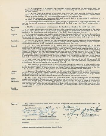 Lot #9057 Whitey Ford 1953 New York Yankees Signed Player Contract - Image 1