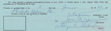 Lot #9093 Sparky Anderson 1969 Puerto Rico Winter League Signed Manager's Contract - Image 2