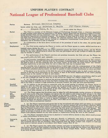 Lot #9068 Sal Maglie 1955 New York Giants Signed Player Contract - Image 2