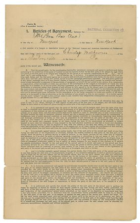 Lot #9001 Christy Mathewson 1902 New York Giants Signed Player Contract - Image 2