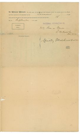 Lot #9001 Christy Mathewson 1902 New York Giants Signed Player Contract - Image 1